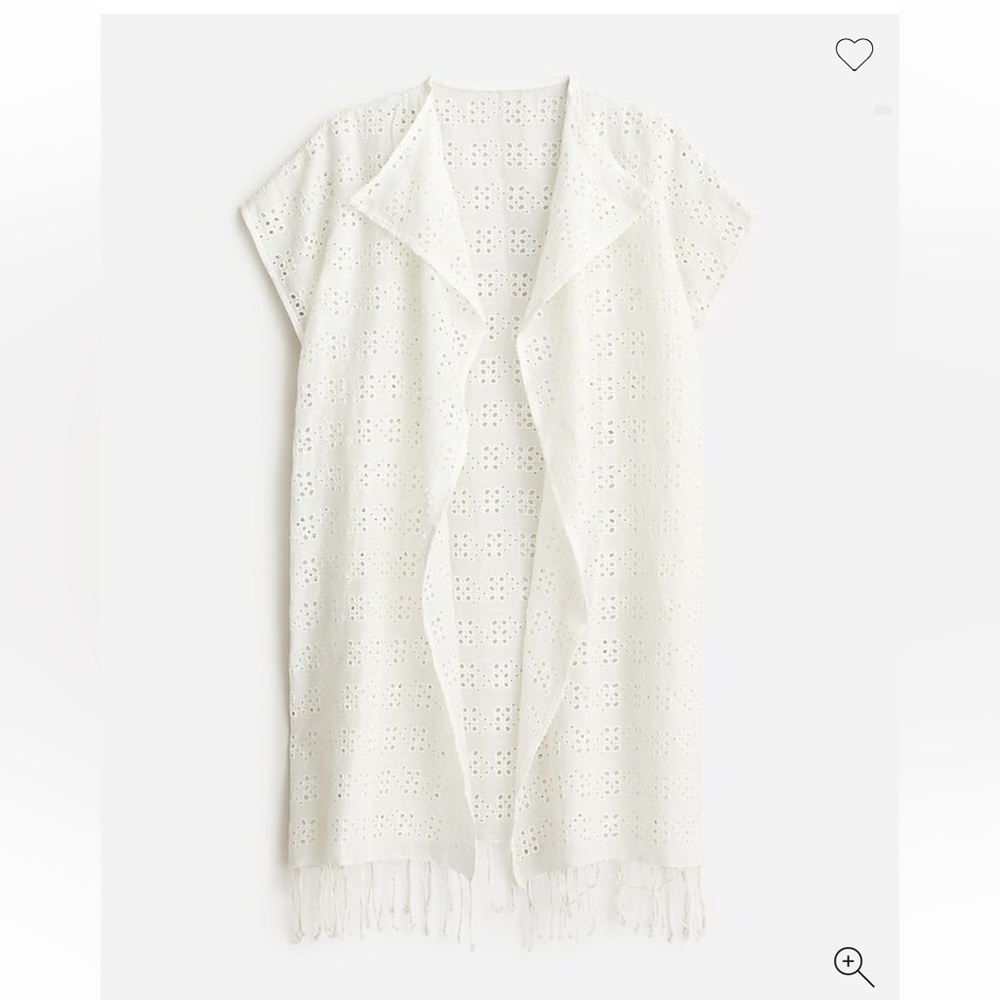 J Crew white eyelet beach poncho